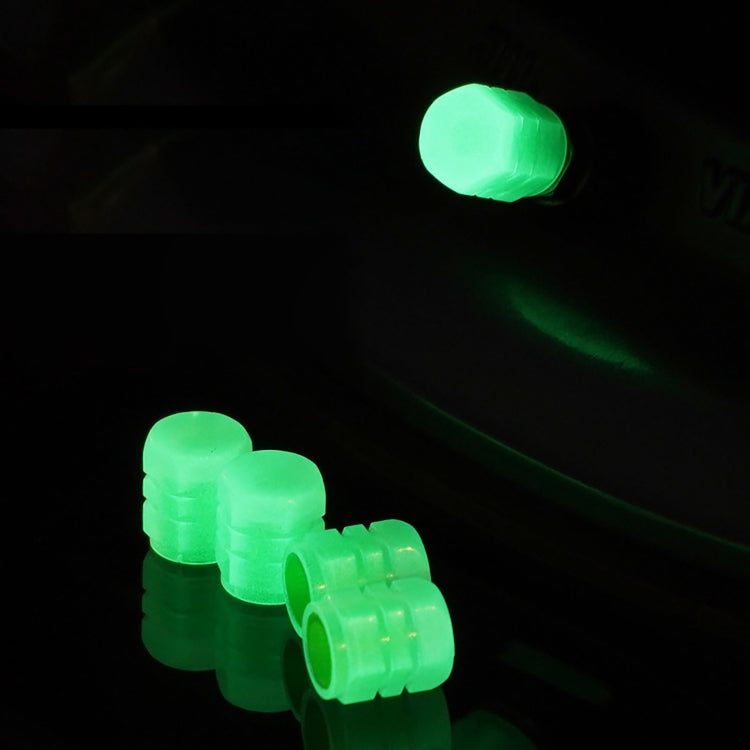 4pcs / Set Luminous Tire Valve Cap Electric Motorcycle Vacuum Tire Valve Cover, Style: Split Effect(Blue)