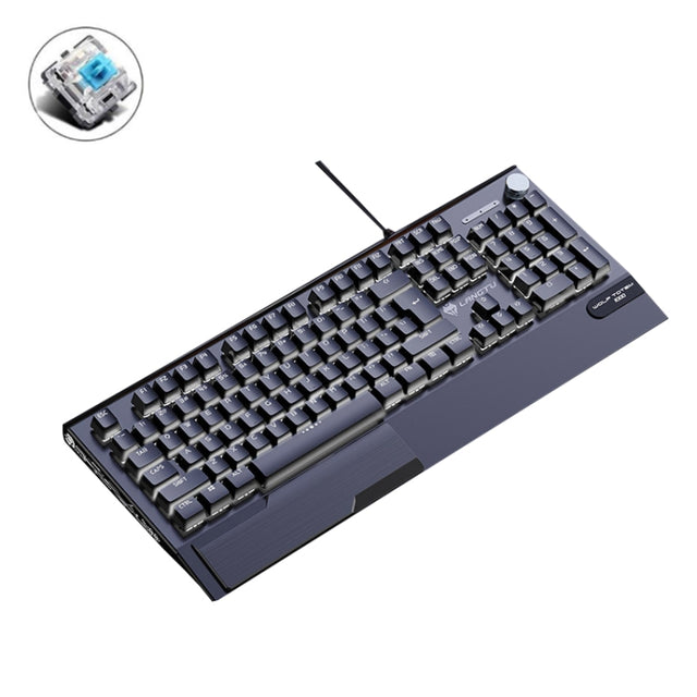 LANGTU K1000 104 Keys Luminous Wired Keyboard, Cable Length: 1.5m(Black Green Shaft White Light)