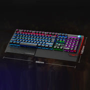 LANGTU K1000 104 Keys Luminous Wired Keyboard, Cable Length: 1.5m(Black Black Shaft Ice Blue Light)