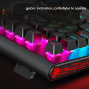 LANGTU K1000 104 Keys Luminous Wired Keyboard, Cable Length: 1.5m(Black Black Shaft Ice Blue Light)