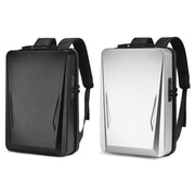 Men PC Hard Shell Gaming Computer Backpack For 15.6-17.3 Inch(Silver)