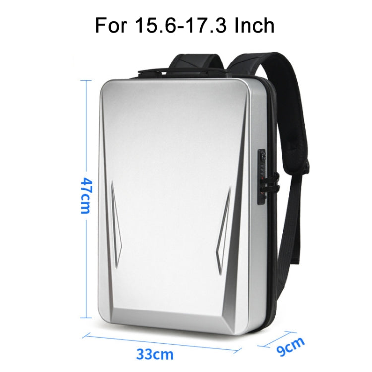 Men PC Hard Shell Gaming Computer Backpack For 15.6-17.3 Inch(Silver)