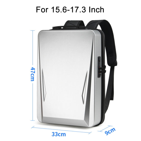 Men PC Hard Shell Gaming Computer Backpack For 15.6-17.3 Inch(Silver)
