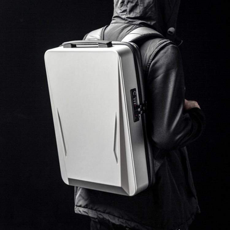 Men PC Hard Shell Gaming Computer Backpack For 15.6-17.3 Inch(Silver)