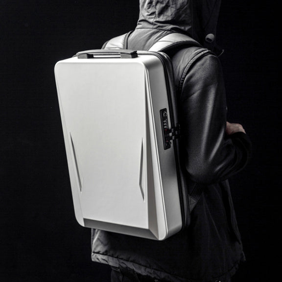 Men PC Hard Shell Gaming Computer Backpack For 15.6-17.3 Inch(Silver)