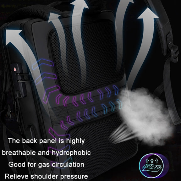 ABS Hard Shell Gaming Computer Backpack, Color: 17.3 inches (Black)