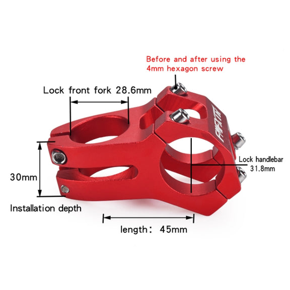 FMFXTR Mountain Bike Stem Tap Accessories Bicycle Hollow Riser(Gold)