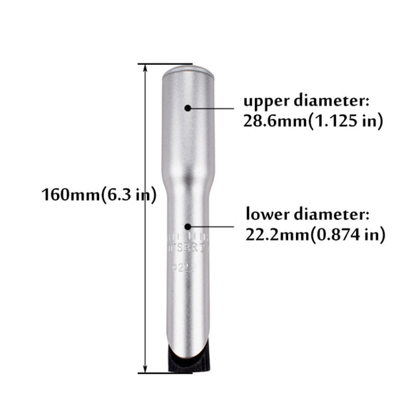 FMFXTR Road Bike Front Fork Stem Modified Height Increaser Handlebar Core Riser( 22.2mm Silver)