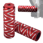 FMFXTR Bicycle Back Seat Foot Pedal Universal Back Rear Post, Color: Red Small Hole Short