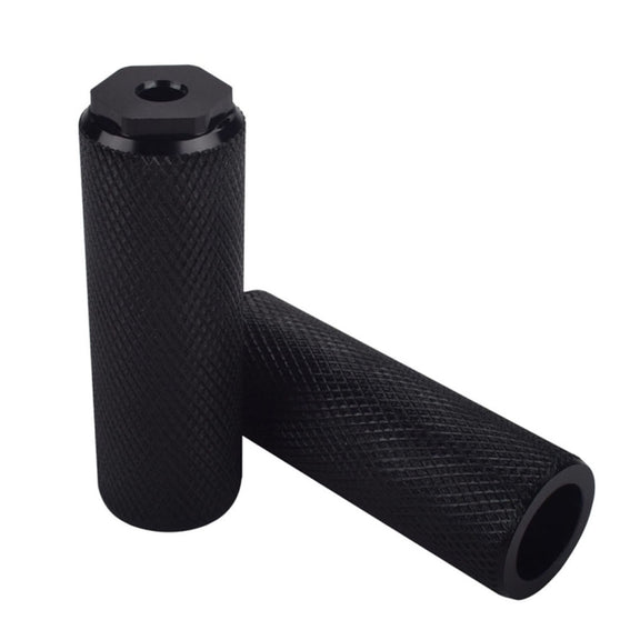 FMFXTR Bicycle Back Seat Foot Pedal Universal Back Rear Post, Color: Black Small Hole Short