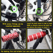 FMFXTR Bicycle Back Seat Foot Pedal Universal Back Rear Post, Color: Black Small Hole Short