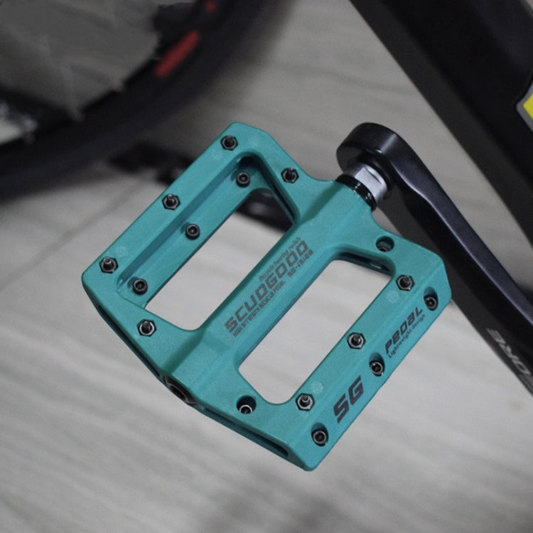 FMFXTR Mountain Bicycle Pedal Nylon Fiber Bearing Non-Slip Pedal(SG-12B Blue)