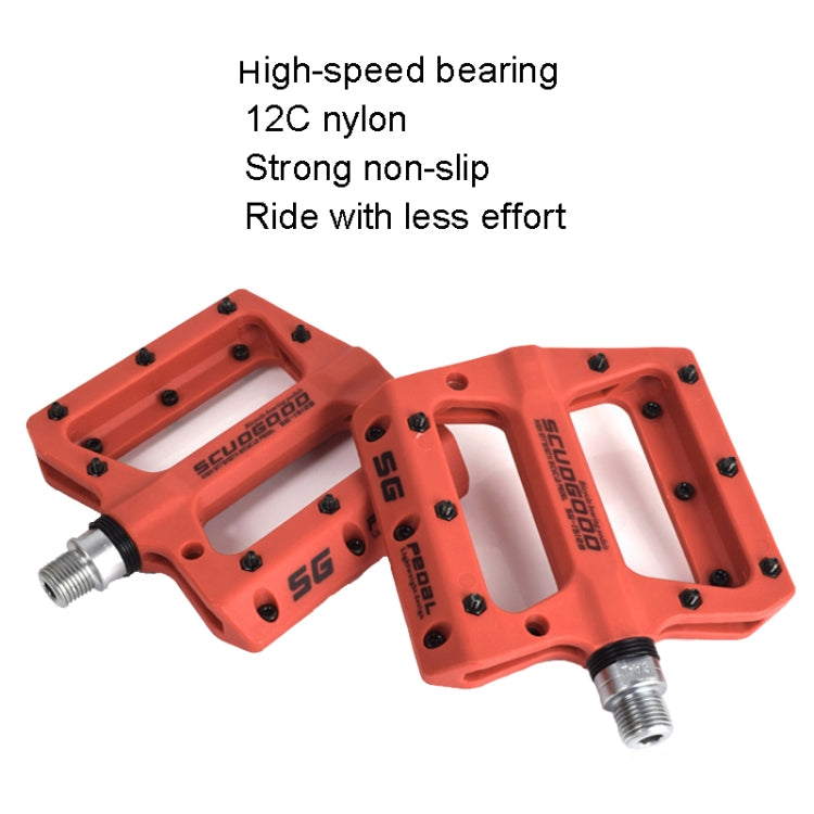 FMFXTR Mountain Bicycle Pedal Nylon Fiber Bearing Non-Slip Pedal(SG-12B Blue)
