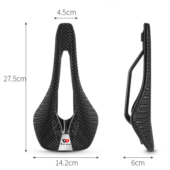WEST BIKING YP0801130 Bicycle Comfort Honeycomb Seat Cushion(Black)