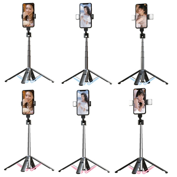 Mobile Phone Live Bracket Bluetooth Telescopic Selfie Tripod, High: 100CM (Stainless Steel)