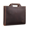 Genuine Leather Vintage Shoulder Bag Crossbody Portable Business Briefcase(Dark Coffee) - Handbags by PMC TechLife | Online Shopping South Africa | PMC TechLife | Buy Now Pay Later Mobicred