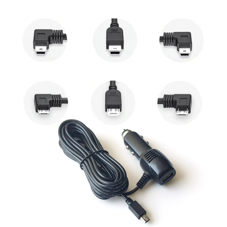 2 PCS Car Charger Fast Charging Driving Recorder Supply Line, Style: 1A+2A(Mini Left Bend)