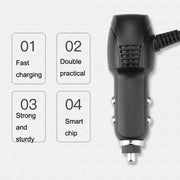2 PCS Car Charger Driving Recorder Supply Line, Style: 1A+2A(Android Straight Head)