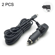 2 PCS Car Charger Fast Charging Driving Recorder Supply Line, Style: 1.5A+2.4A(Mini Right Bend)