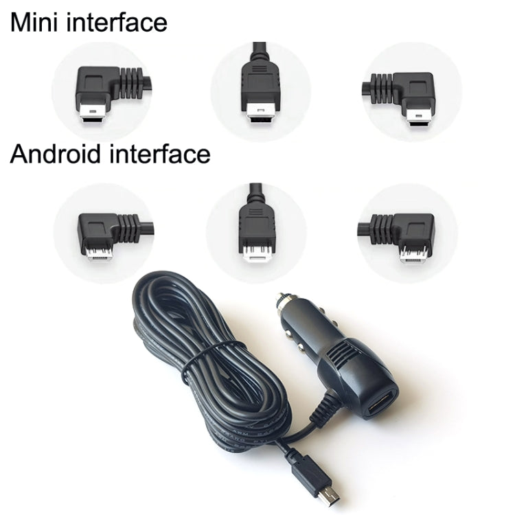 2 PCS Car Charger Fast Charging Driving Recorder Supply Line, Style: 1.5A+2.4A(Android Right Bend)