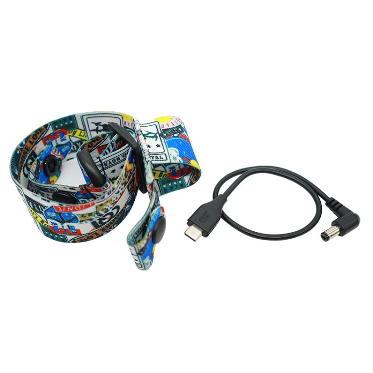 Flight Video Glasses Graffiti Color Headband Fixed Strap For DJI FPV Goggles V2 Strap + Power Line