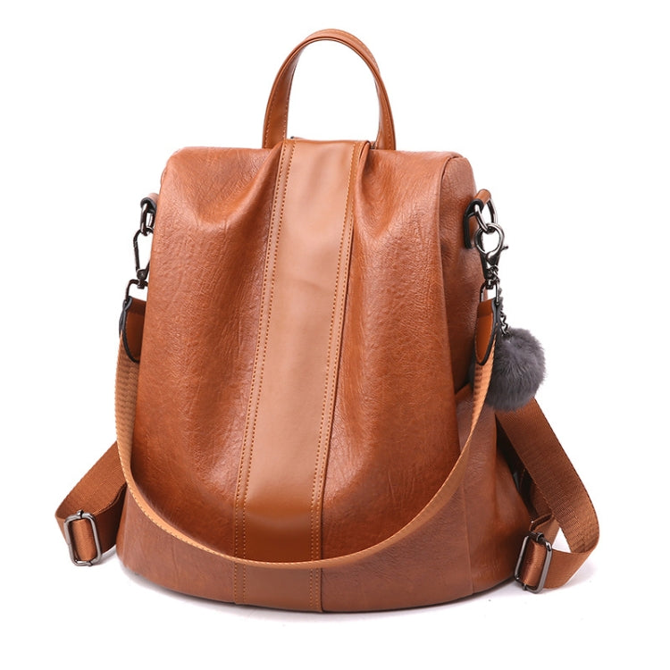 TFZ468 Vintage PU Soft Leather Ladies Backpack(Khaki)