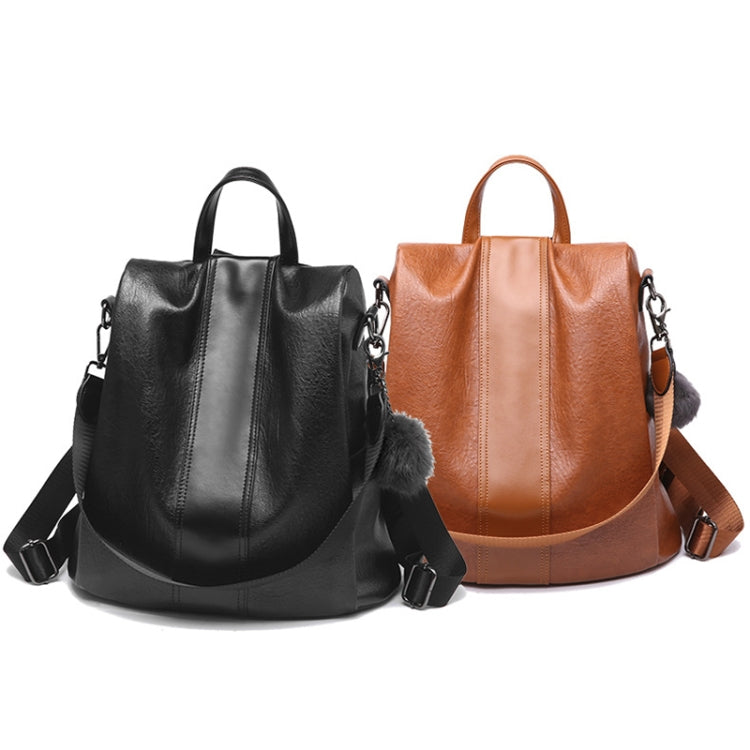 TFZ468 Vintage PU Soft Leather Ladies Backpack(Khaki)