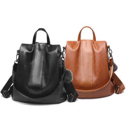 TFZ468 Vintage PU Soft Leather Ladies Backpack(Khaki)