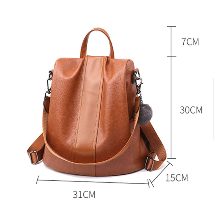 TFZ468 Vintage PU Soft Leather Ladies Backpack(Khaki)