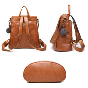 TFZ468 Vintage PU Soft Leather Ladies Backpack(Khaki)