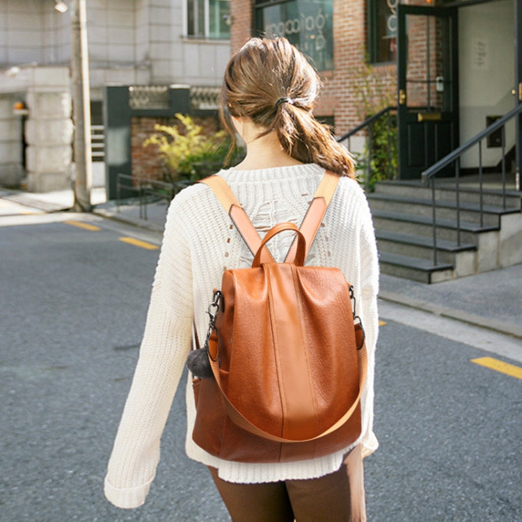 TFZ468 Vintage PU Soft Leather Ladies Backpack(Khaki)