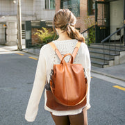 TFZ468 Vintage PU Soft Leather Ladies Backpack(Khaki)