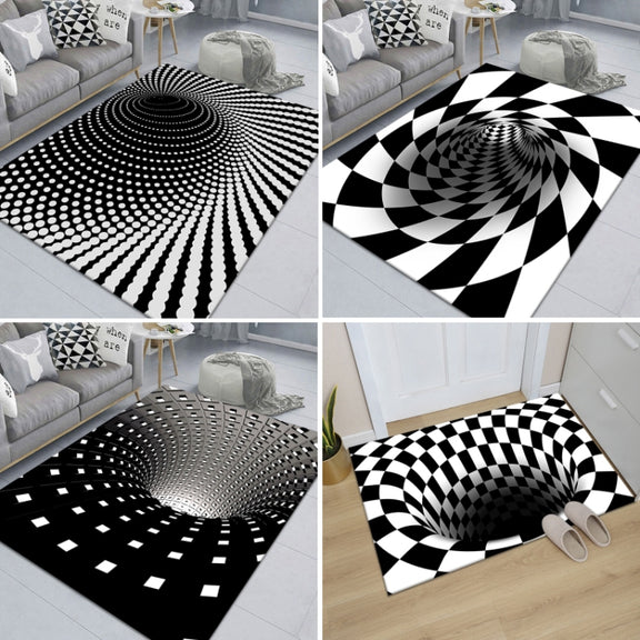 3D Geometric Stereo Trap Vision Living Room Bedroom Carpet, Size: 40x60cm(Rectangular Vision G)