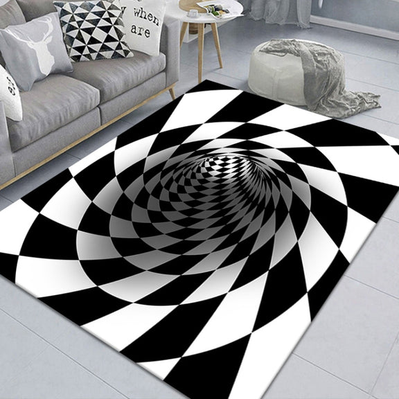 3D Geometric Stereo Trap Vision Living Room Bedroom Carpet, Size: 40x60cm(Rectangular Vision G)