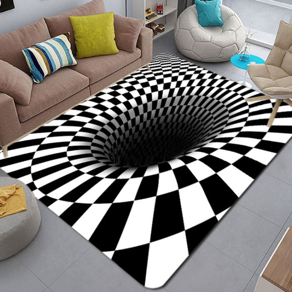 3D Geometric Stereo Trap Vision Living Room Bedroom Carpet, Size: 40x60cm(Rectangular Vision G)