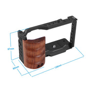 Alloy Rabbit Cage With Wooden Handle for Sony ZV-E10 Camera(Black)