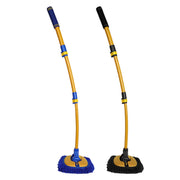 Retractable Curved Rod Soft Fur Car Wash Mop(Yellow Blue)