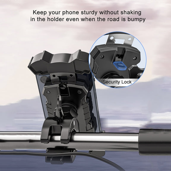 L101+M011 Outdoor Cycling Mechanical Locking Phone Holder(Blue)