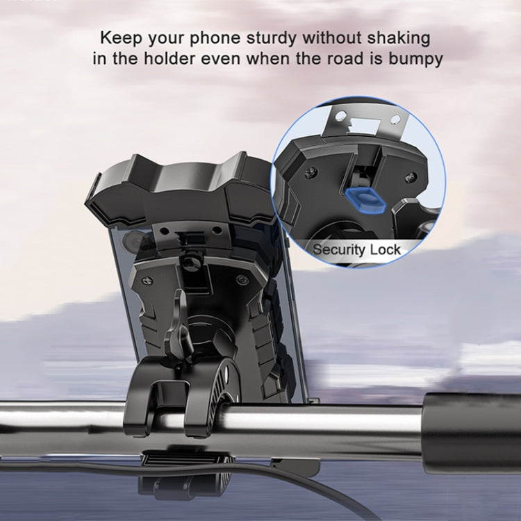 L101+M011 Outdoor Cycling Mechanical Locking Phone Holder(Black)