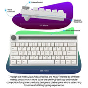 Ajazz K620T 62 Keys Bluetooth Wireless Dual Mode Mechanical Keyboard, Style: Blue Shaft (Black)