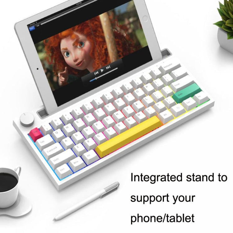Ajazz K620T 62 Keys Bluetooth Wireless Dual Mode Mechanical Keyboard, Style: Blue Shaft (Black)