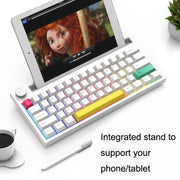 Ajazz K620T 62 Keys Bluetooth Wireless Dual Mode Mechanical Keyboard, Style: Blue Shaft (White)