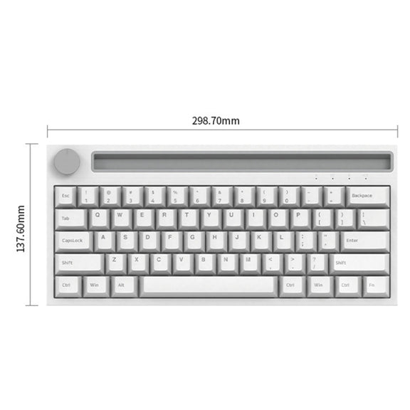 Ajazz K620T 62 Keys Bluetooth Wireless Dual Mode Mechanical Keyboard, Style: Pink Shaft (White)