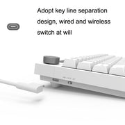 Ajazz K620T 62 Keys Bluetooth Wireless Dual Mode Mechanical Keyboard, Style: Pink Shaft (White)