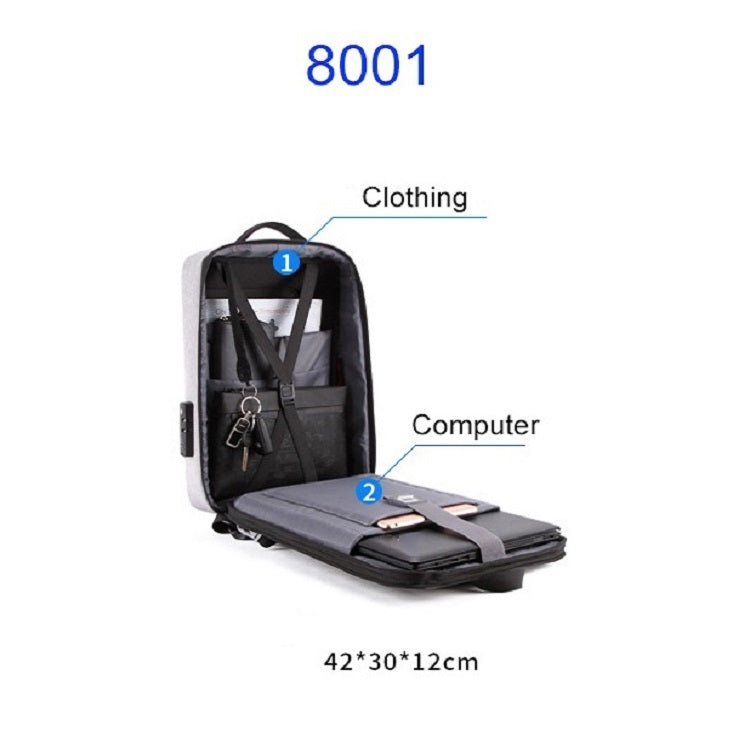 Men Business Shoulder USB External Interface Computer Bag, Color: 8001 Blue