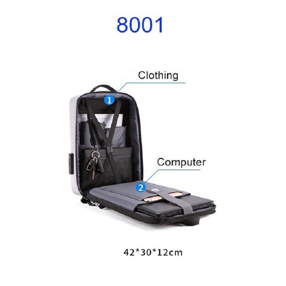 Men Business Shoulder USB External Interface Computer Bag, Color: 8001 Blue