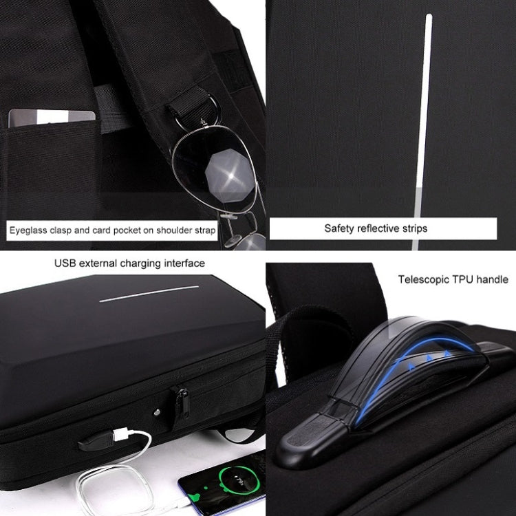 Men Business Shoulder USB External Interface Computer Bag, Color: 8001 Blue