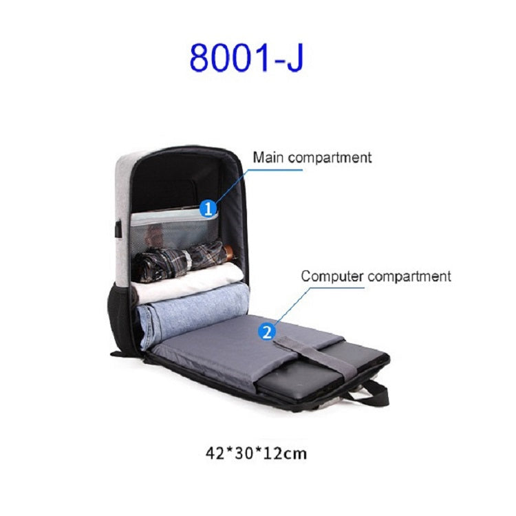 Men Business Shoulder USB External Interface Computer Bag, Color: 8001-J Blue