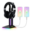 Dual USB RGB Color Changing Gaming Headset Stand(Black) - Headset Stand by PMC TechLife | Online Shopping South Africa | PMC TechLife | Buy Now Pay Later Mobicred