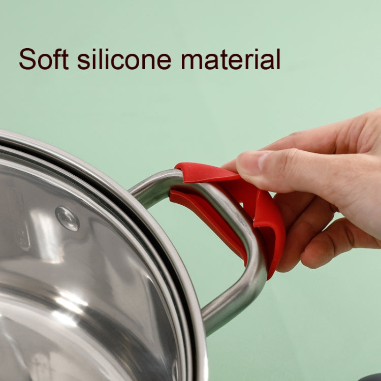 1 Pair Silicone Pot Handle Insulation Cover Iron Pot Handle Cover(Simple Gray)